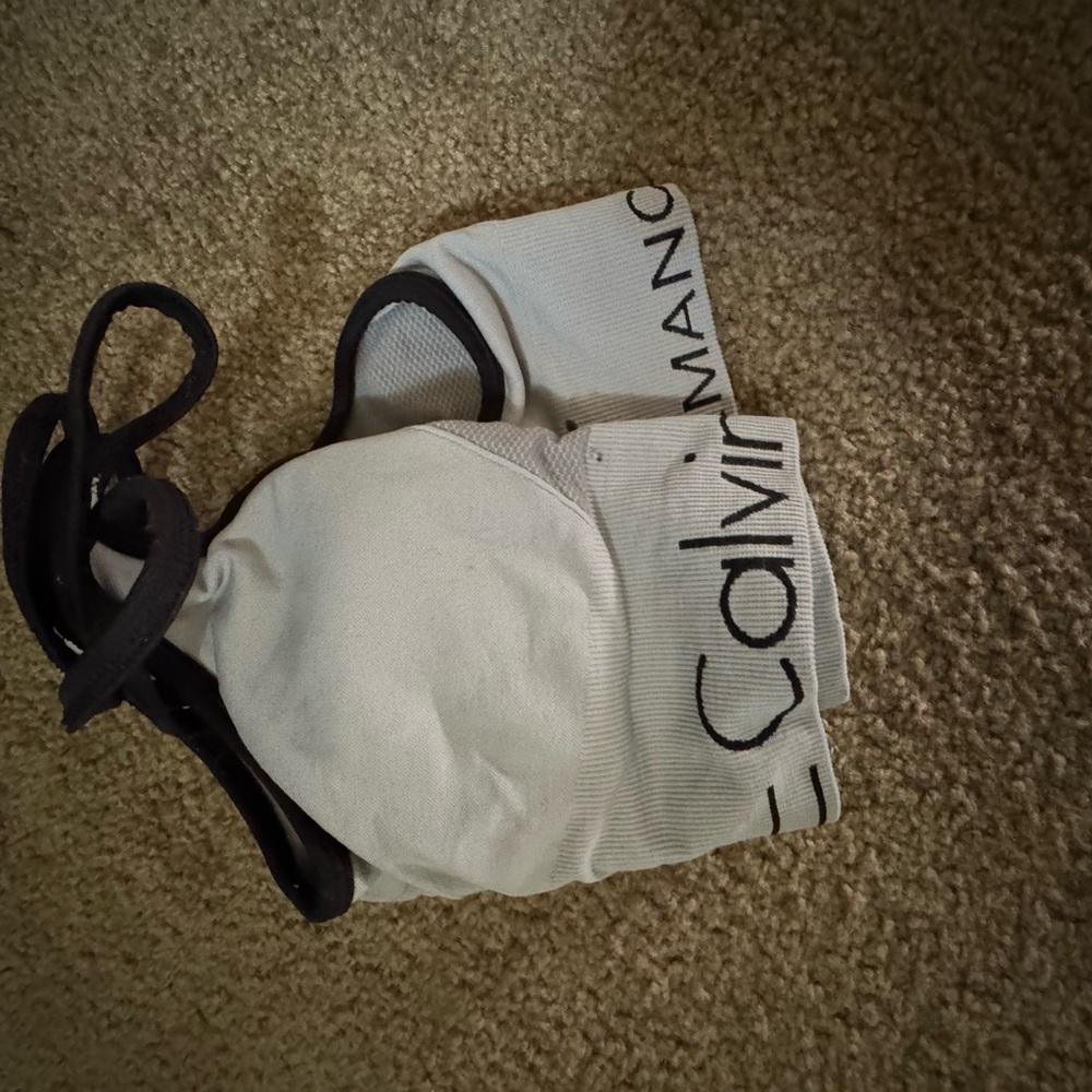 Calvin Klein White and Black Sports Bra
